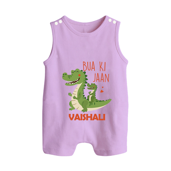 Bua Ki Jaan Romper Suit / Sleeveless Romper | Personalized Baby Romper Suit / Sleeveless Romper for Bua's Heart - LILAC - 0 - 5 Months Old (Chest 18")