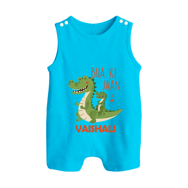 Bua Ki Jaan Romper Suit / Sleeveless Romper | Personalized Baby Romper Suit / Sleeveless Romper for Bua's Heart - SKY BLUE - 0 - 5 Months Old (Chest 18")