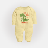 Bua Ki Jaan Sleep Suit / Full Sleeve Body Suit | Personalized Baby Sleep Suit / Full Sleeve Body Suit for Bua's Heart - PASTEL YELLOW - New Born (Chest 7.5")