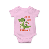 Bua Ki Jaan Romper / Onesie | Personalized Baby Romper / Onesie for Bua's Heart - BABY PINK - New Born (Chest 14")