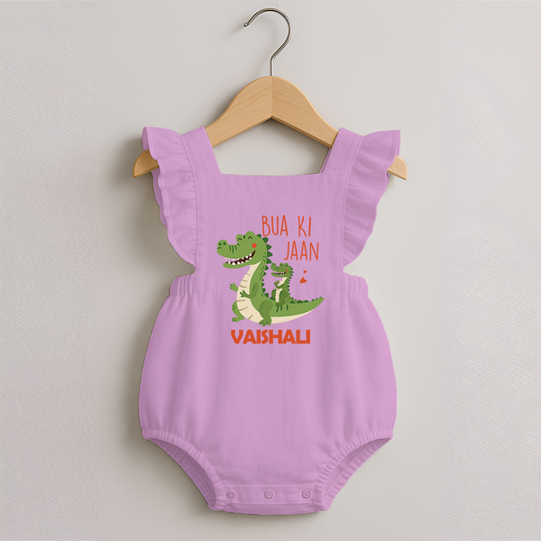 Bua Ki Jaan Romper Frock | Personalized Baby Romper Frock for Bua's Heart - BABY PINK - 0 - 3 Months Old (Chest 19")