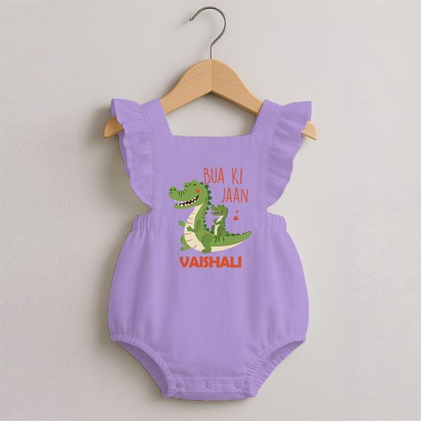 Bua Ki Jaan Romper Frock | Personalized Baby Romper Frock for Bua's Heart - LILAC - 0 - 3 Months Old (Chest 19")
