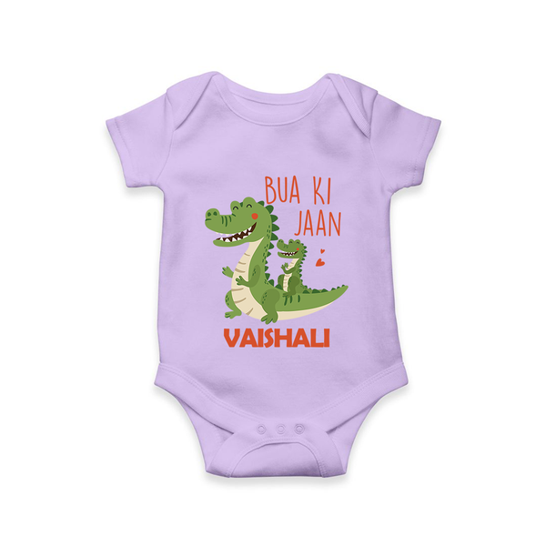 Bua Ki Jaan Romper / Onesie | Personalized Baby Romper / Onesie for Bua's Heart - LILAC - New Born (Chest 14")