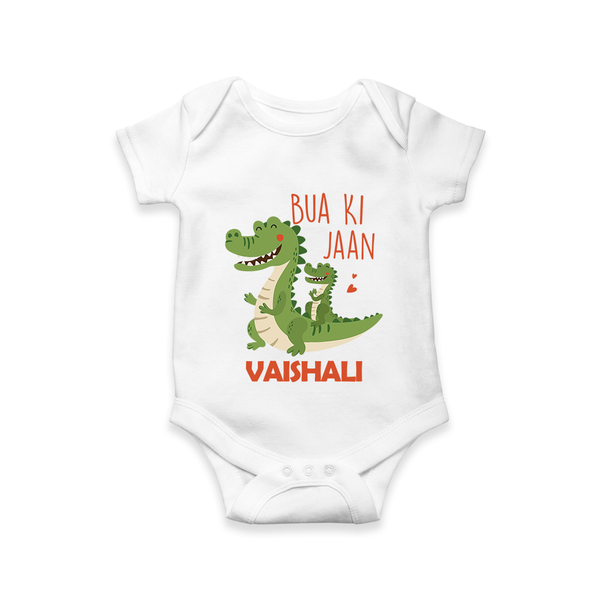 Bua Ki Jaan Romper / Onesie | Personalized Baby Romper / Onesie for Bua's Heart - WHITE - New Born (Chest 14")
