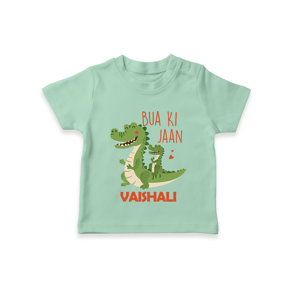 Bua Ki Jaan T-Shirt | Personalized Baby T-Shirt for Bua's Heart - MINT GREEN - 0-5 Months Old (Chest 17")