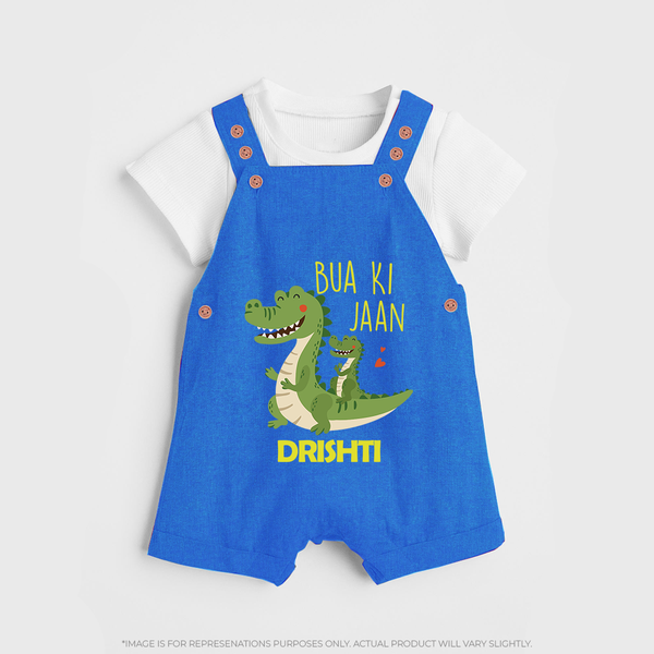 Bua Ki Jaan Dungaree Set | Personalized Baby Dungaree Set for Bua's Heart - COBALT BLUE - 0 - 5 Months Old (Chest 18")
