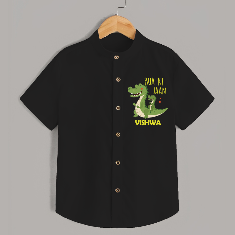 Bua Ki Jaan Shirt | Personalized Baby Shirt for Bua's Heart - BLACK - 0 - 6 Months Old (Chest 23")