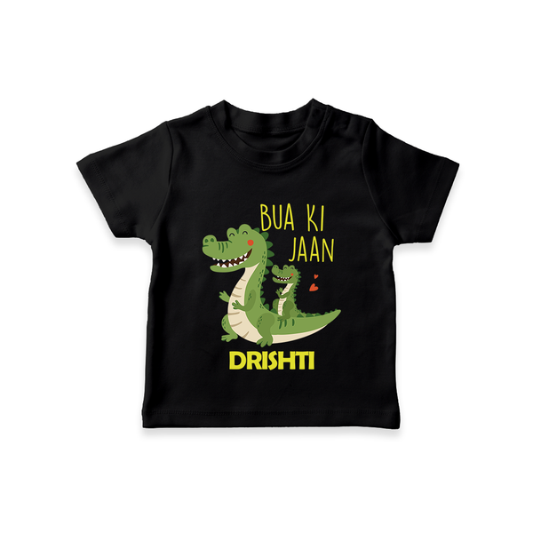 Bua Ki Jaan T-Shirt | Personalized Baby T-Shirt for Bua's Heart - BLACK - 0-5 Months Old (Chest 17")