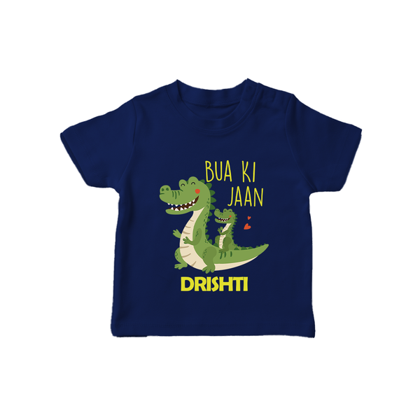 Bua Ki Jaan T-Shirt | Personalized Baby T-Shirt for Bua's Heart - NAVY BLUE - 0-5 Months Old (Chest 17")