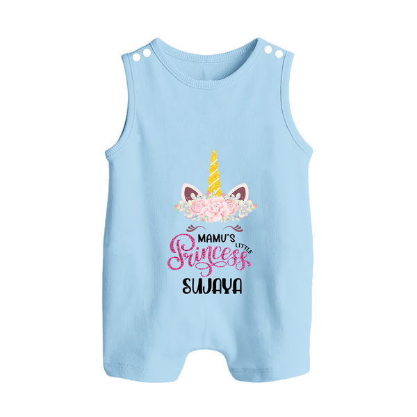 Mamu's Little Princess Romper Suit / Sleeveless Romper | Custom Baby Romper Suit / Sleeveless Romper for Mamu's Darling - BABY BLUE - 0 - 5 Months Old (Chest 18")
