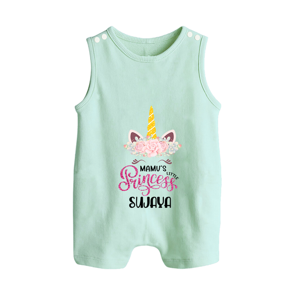 Mamu's Little Princess Romper Suit / Sleeveless Romper | Custom Baby Romper Suit / Sleeveless Romper for Mamu's Darling - MINT GREEN - 0 - 5 Months Old (Chest 18")