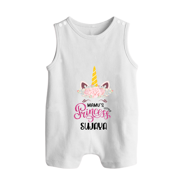 Mamu's Little Princess Romper Suit / Sleeveless Romper | Custom Baby Romper Suit / Sleeveless Romper for Mamu's Darling - WHITE - 0 - 5 Months Old (Chest 18")
