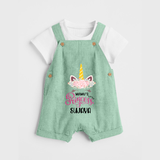 Mamu's Little Princess Dungaree Set | Custom Baby Dungaree Set for Mamu's Darling - MINT GREEN - 0 - 5 Months Old (Chest 18")
