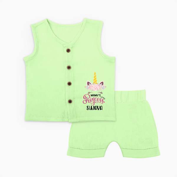 Mamu's Little Princess Jabla Set | Custom Baby Jabla Set for Mamu's Darling - PASTEL GREEN - 0 - 3 Months Old (Chest 9.8")