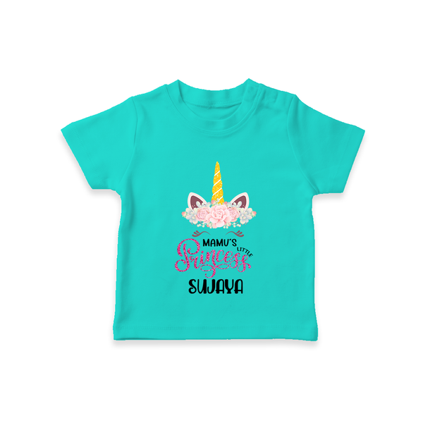 Mamu's Little Princess T-Shirt | Custom Baby T-Shirt for Mamu's Darling - TEAL - 0-5 Months Old (Chest 17")