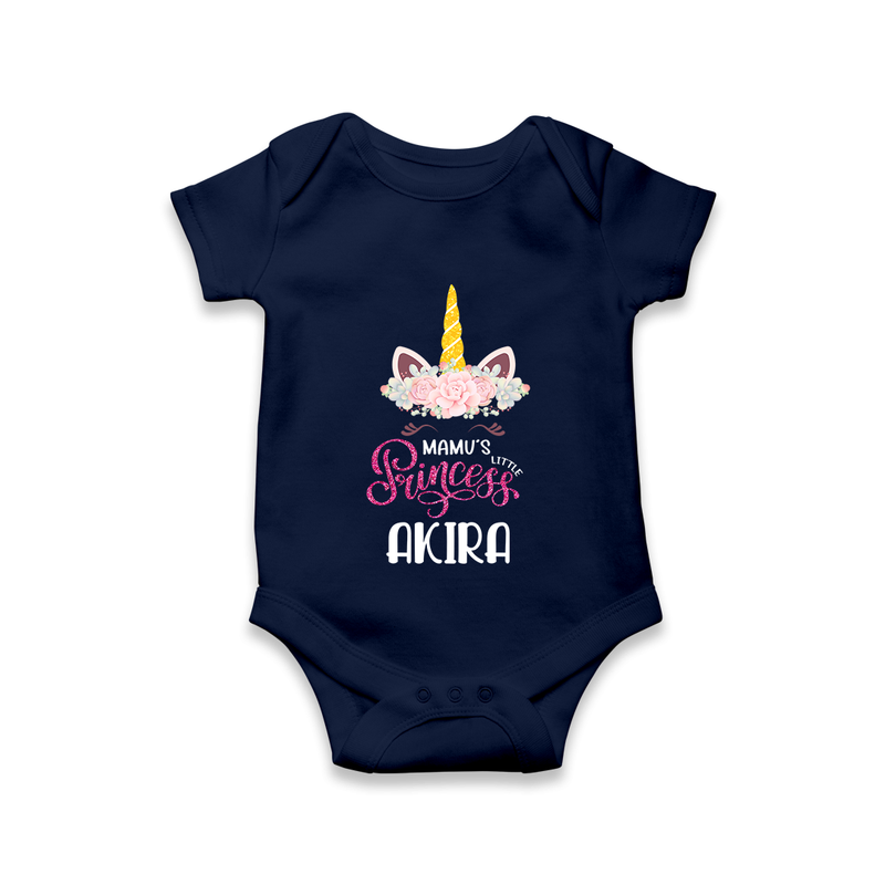 Mamu's Little Princess Romper / Onesie | Custom Baby Romper / Onesie for Mamu's Darling - NAVY BLUE - New Born (Chest 14")