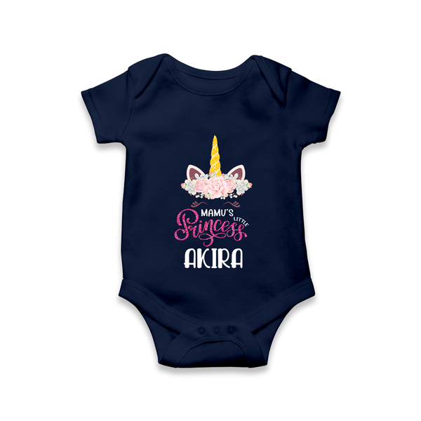 Mamu's Little Princess Romper / Onesie | Custom Baby Romper / Onesie for Mamu's Darling - NAVY BLUE - New Born (Chest 14")
