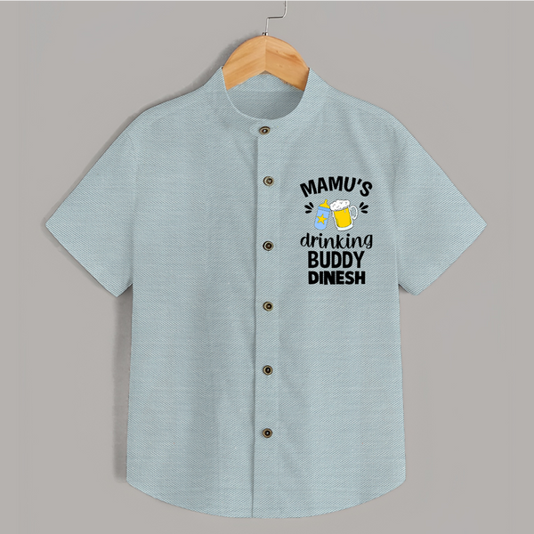 Mamu's Drinking Buddy Shirt | Personalized Baby Shirt for Mamu's Sidekick - ARCTIC BLUE - 0 - 6 Months Old (Chest 23")