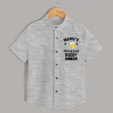 Mamu's Drinking Buddy Shirt | Personalized Baby Shirt for Mamu's Sidekick - GREY - 0 - 6 Months Old (Chest 23")