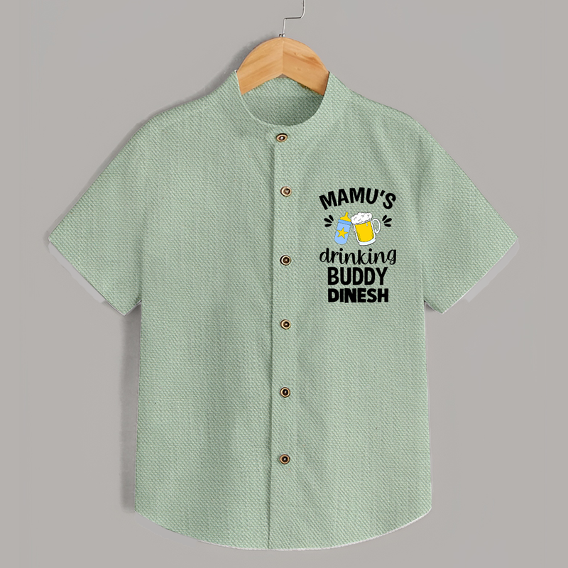 Mamu's Drinking Buddy Shirt | Personalized Baby Shirt for Mamu's Sidekick - MINT GREEN - 0 - 6 Months Old (Chest 23")