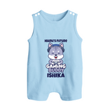 Mamu's Future Gaming Buddy Romper Suit / Sleeveless Romper | Custom Baby Romper Suit / Sleeveless Romper for Mamu's Gaming Pal - BABY BLUE - 0 - 5 Months Old (Chest 18")