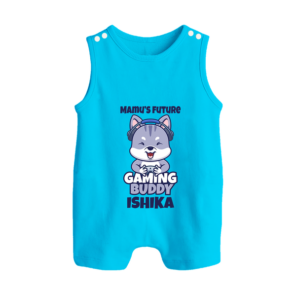 Mamu's Future Gaming Buddy Romper Suit / Sleeveless Romper | Custom Baby Romper Suit / Sleeveless Romper for Mamu's Gaming Pal - SKY BLUE - 0 - 5 Months Old (Chest 18")
