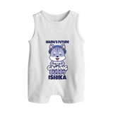 Mamu's Future Gaming Buddy Romper Suit / Sleeveless Romper | Custom Baby Romper Suit / Sleeveless Romper for Mamu's Gaming Pal - WHITE - 0 - 5 Months Old (Chest 18")