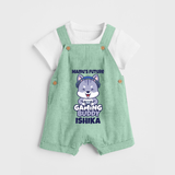 Mamu's Future Gaming Buddy Dungaree Set | Custom Baby Dungaree Set for Mamu's Gaming Pal - MINT GREEN - 0 - 5 Months Old (Chest 18")