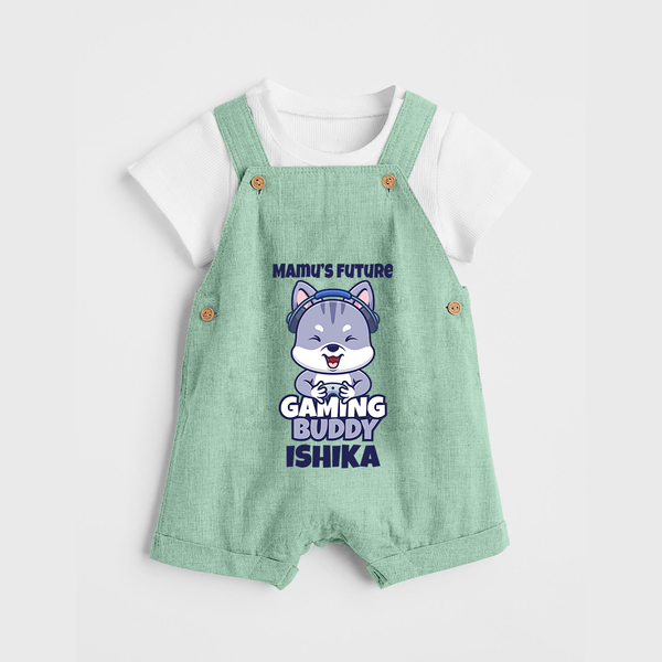 Mamu's Future Gaming Buddy Dungaree Set | Custom Baby Dungaree Set for Mamu's Gaming Pal - MINT GREEN - 0 - 5 Months Old (Chest 18")