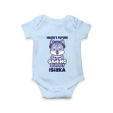 Mamu's Future Gaming Buddy Romper / Onesie | Custom Baby Romper / Onesie for Mamu's Gaming Pal - BABY BLUE - New Born (Chest 14")