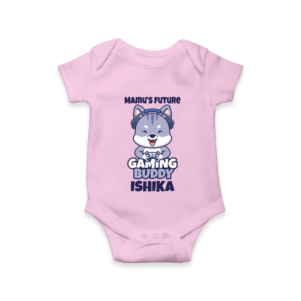 Mamu's Future Gaming Buddy Romper / Onesie | Custom Baby Romper / Onesie for Mamu's Gaming Pal - BABY PINK - New Born (Chest 14")