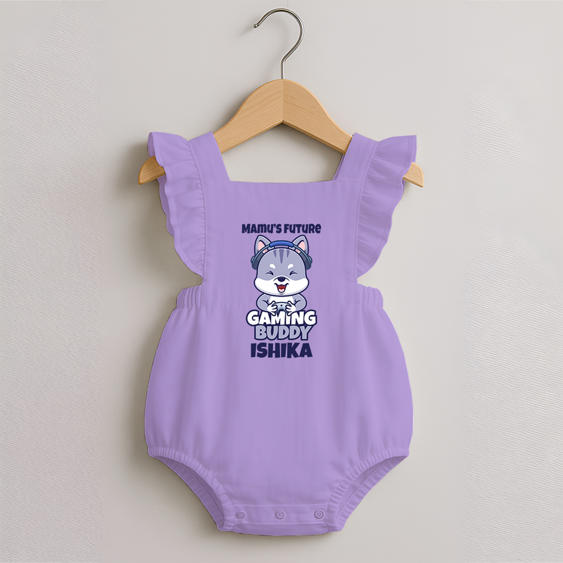 Mamu's Future Gaming Buddy Romper Frock | Custom Baby Romper Frock for Mamu's Gaming Pal - LILAC - 0 - 3 Months Old (Chest 19")