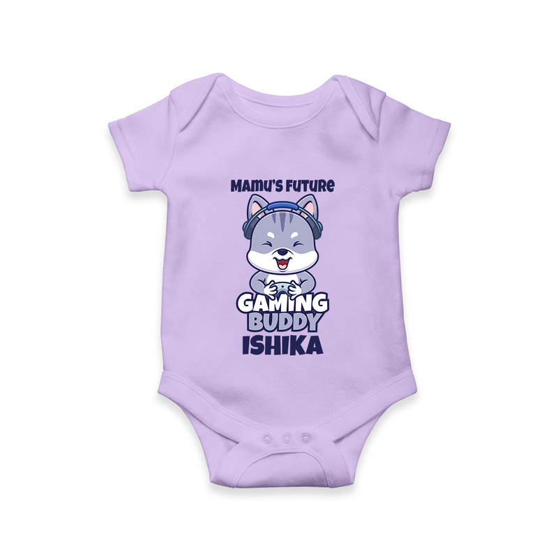 Mamu's Future Gaming Buddy Romper / Onesie | Custom Baby Romper / Onesie for Mamu's Gaming Pal - LILAC - New Born (Chest 14")