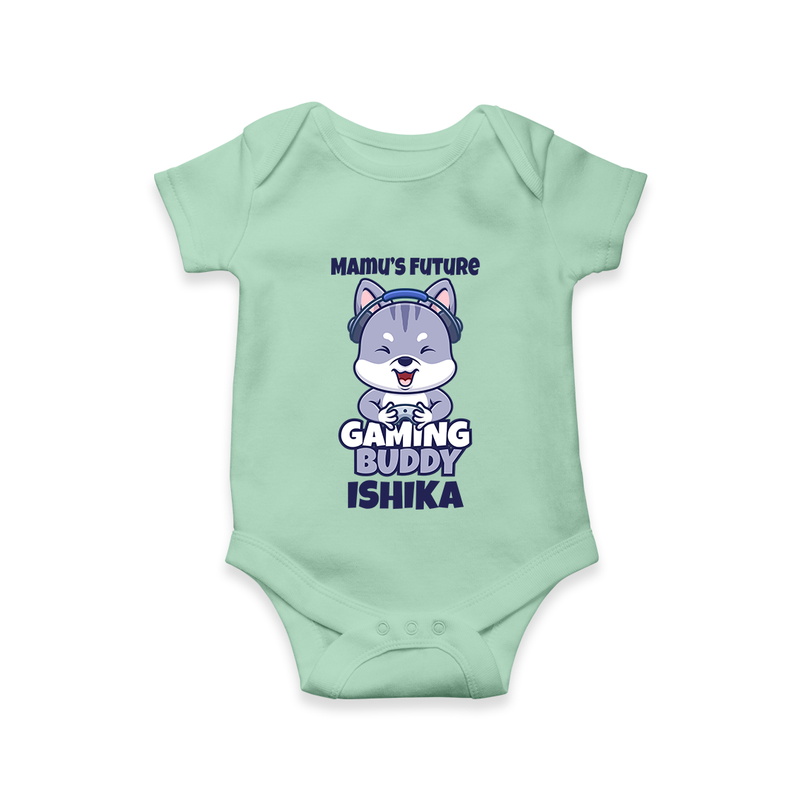 Mamu's Future Gaming Buddy Romper / Onesie | Custom Baby Romper / Onesie for Mamu's Gaming Pal - MINT GREEN - New Born (Chest 14")