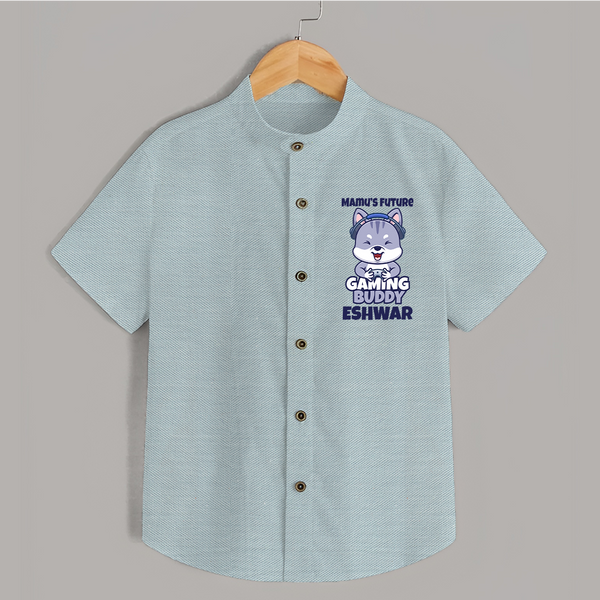 Mamu's Future Gaming Buddy Shirt | Custom Baby Shirt for Mamu's Gaming Pal - ARCTIC BLUE - 0 - 6 Months Old (Chest 23")