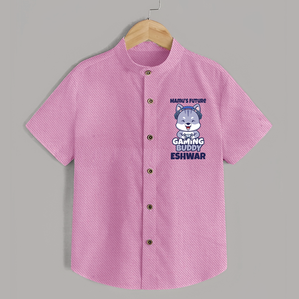 Mamu's Future Gaming Buddy Shirt | Custom Baby Shirt for Mamu's Gaming Pal - BABY PINK - 0 - 6 Months Old (Chest 23")