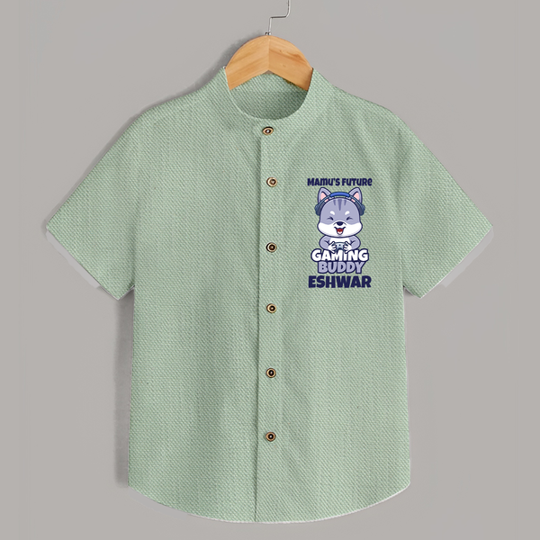 Mamu's Future Gaming Buddy Shirt | Custom Baby Shirt for Mamu's Gaming Pal - MINT GREEN - 0 - 6 Months Old (Chest 23")