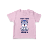 Mamu's Future Gaming Buddy T-Shirt | Custom Baby T-Shirt for Mamu's Gaming Pal - BABY PINK - 0-5 Months Old (Chest 17")