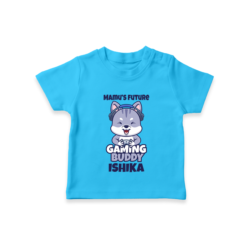 Mamu's Future Gaming Buddy T-Shirt | Custom Baby T-Shirt for Mamu's Gaming Pal - SKY BLUE - 0-5 Months Old (Chest 17")
