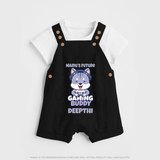 Mamu's Future Gaming Buddy Dungaree Set | Custom Baby Dungaree Set for Mamu's Gaming Pal - BLACK - 0 - 5 Months Old (Chest 18")
