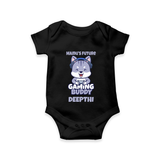 Mamu's Future Gaming Buddy Romper / Onesie | Custom Baby Romper / Onesie for Mamu's Gaming Pal - BLACK - New Born (Chest 14")