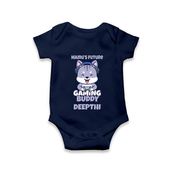 Mamu's Future Gaming Buddy Romper / Onesie | Custom Baby Romper / Onesie for Mamu's Gaming Pal - NAVY BLUE - New Born (Chest 14")