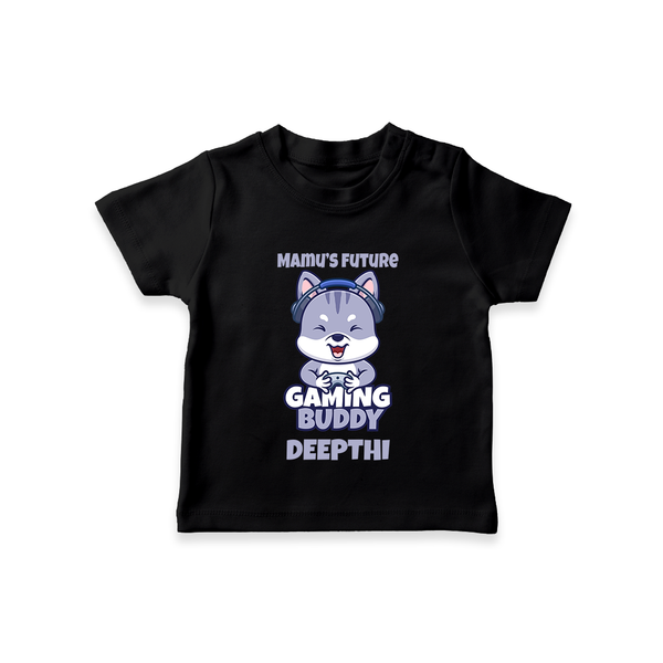 Mamu's Future Gaming Buddy T-Shirt | Custom Baby T-Shirt for Mamu's Gaming Pal - BLACK - 0-5 Months Old (Chest 17")