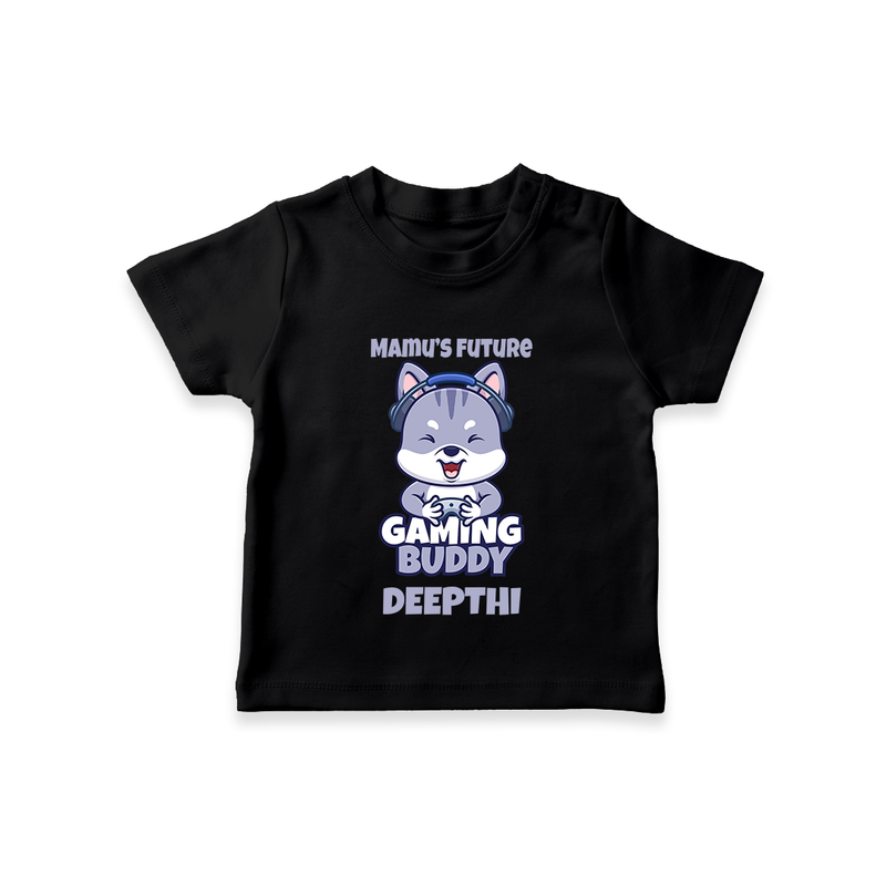 Mamu's Future Gaming Buddy T-Shirt | Custom Baby T-Shirt for Mamu's Gaming Pal - BLACK - 0-5 Months Old (Chest 17")