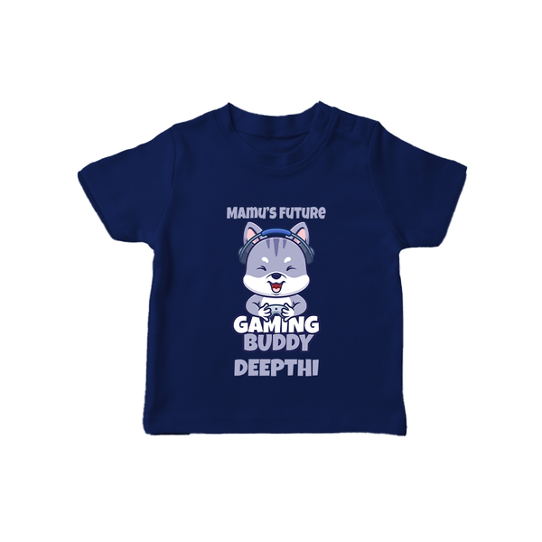 Mamu's Future Gaming Buddy T-Shirt | Custom Baby T-Shirt for Mamu's Gaming Pal - NAVY BLUE - 0-5 Months Old (Chest 17")
