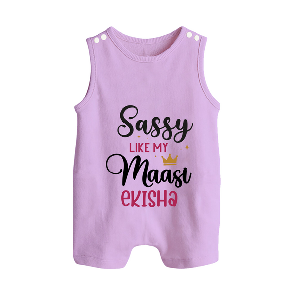 Sassy Like My Massi Romper Suit / Sleeveless Romper | Personalized Baby Romper Suit / Sleeveless Romper for Massi's Sassy Kid - LILAC - 0 - 5 Months Old (Chest 18")