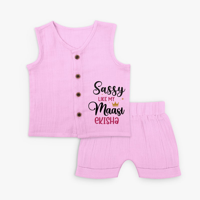 Sassy Like My Massi Jabla Set | Personalized Baby Jabla Set for Massi's Sassy Kid - BABY PINK - 0 - 3 Months Old (Chest 9.8")