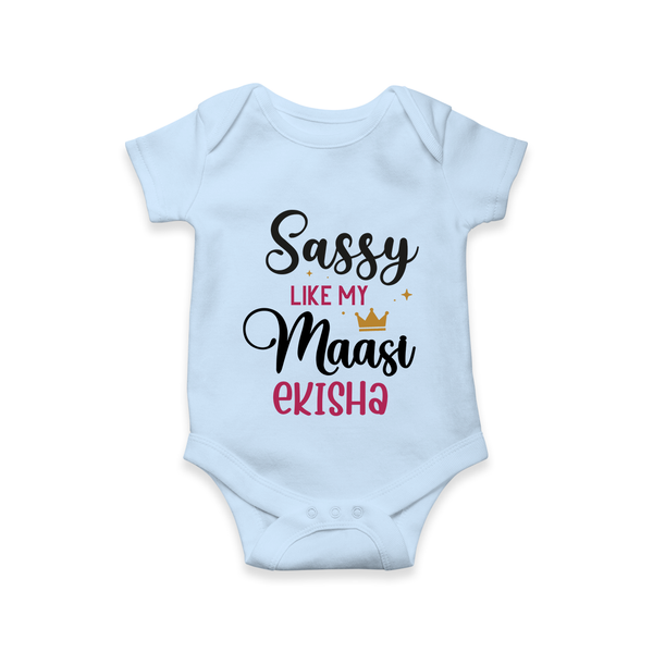 Sassy Like My Massi Romper / Onesie | Personalized Baby Romper / Onesie for Massi's Sassy Kid - BABY BLUE - New Born (Chest 14")