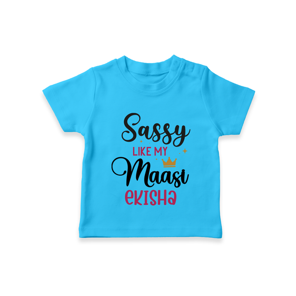 Sassy Like My Massi T-Shirt | Personalized Baby T-Shirt for Massi's Sassy Kid - SKY BLUE - 0-5 Months Old (Chest 17")