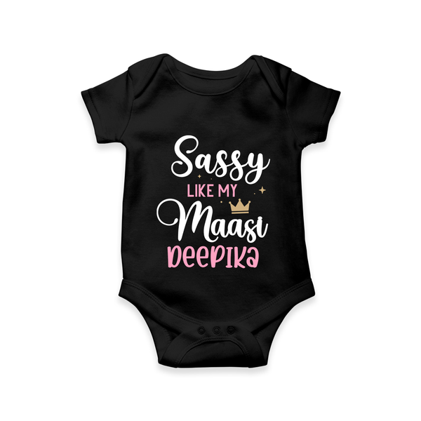 Sassy Like My Massi Romper / Onesie | Personalized Baby Romper / Onesie for Massi's Sassy Kid - BLACK - New Born (Chest 14")